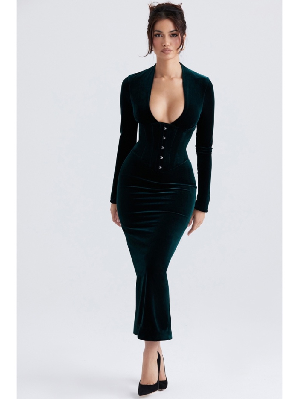 NEW House of CB Arabella Dress Forest XS